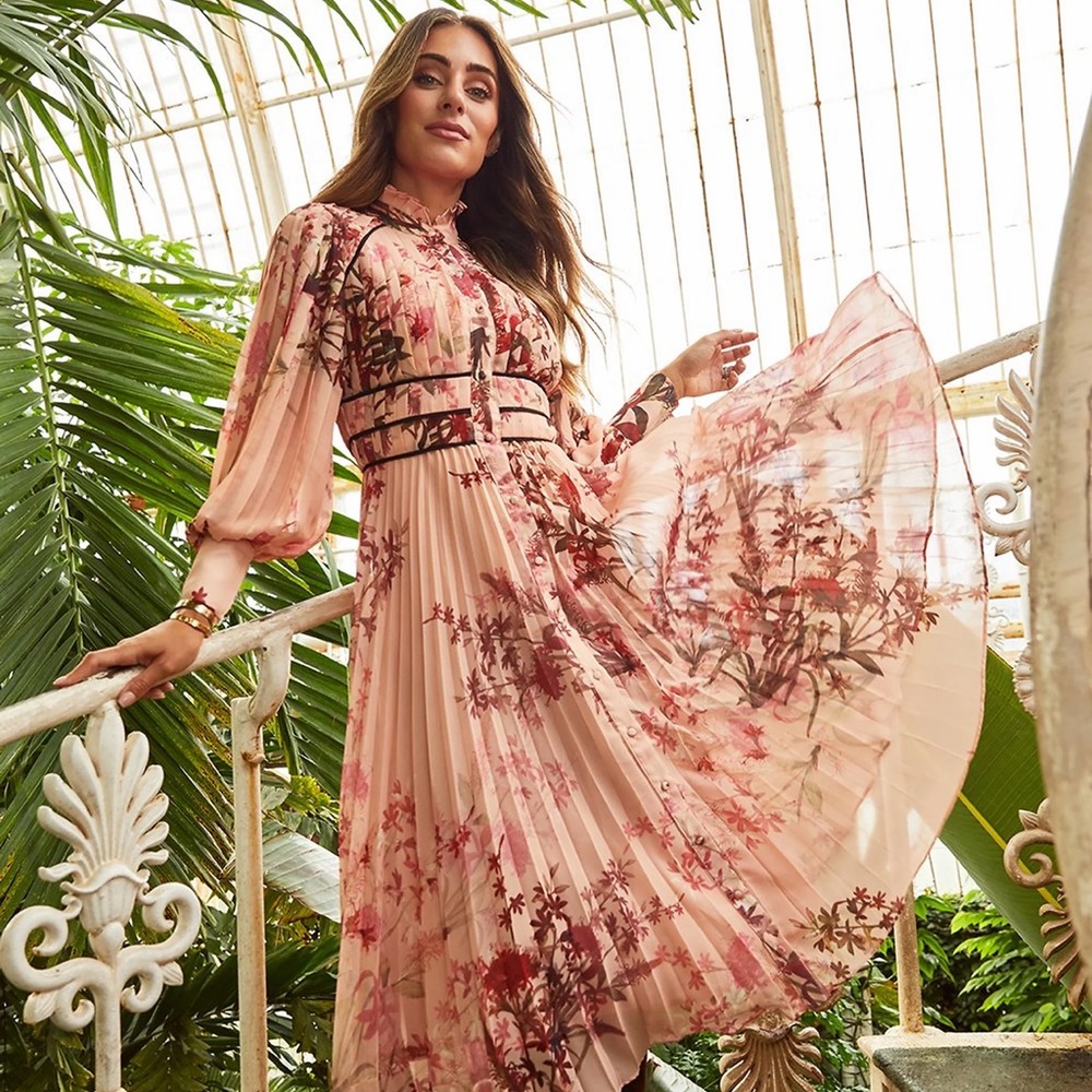 Karen Millen x  Lydia Millen floral drama dress